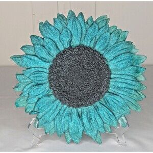 Resin Sunflower Wall Decor - Teal/Green & Black